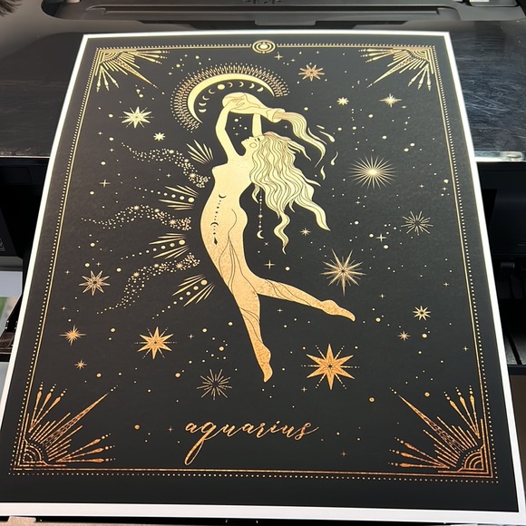 Aquarius Wall Art Celestial Zodiac Print Poster Unframed - Picture 6 of 15
